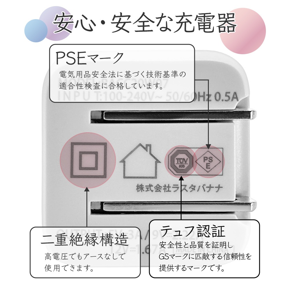 ���Ŵ� AC�����ץ��� AC���Ŵ� ������C PD �ѥ�ǥ�Х꡼ 20��å� ���󥻥�� USB Type-C 20W Power Delivery ���ꥹ���� ���Ť�®�� �ޤꤿ���� ���ꥢ�֥롼 ���ޥ� ���ޡ��ȥե��� RACC20W07BL �饹���Хʥ�