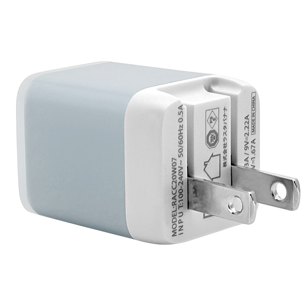 ���Ŵ� AC�����ץ��� AC���Ŵ� ������C PD �ѥ�ǥ�Х꡼ 20��å� ���󥻥�� USB Type-C 20W Power Delivery ���ꥹ���� ���Ť�®�� �ޤꤿ���� ���ꥢ�֥롼 ���ޥ� ���ޡ��ȥե��� RACC20W07BL �饹���Хʥ�