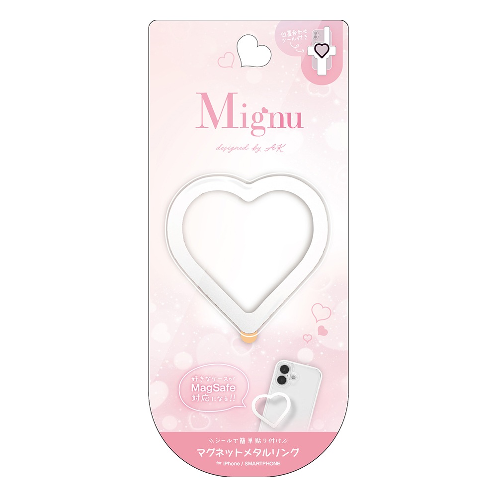 �ޥ��ͥåȥ᥿���� MagSafe�б� �ޥ������� �磻��쥹���� Mignu �ߥ˥� ���ֹ�碌�ġ����դ� �ޥ��ͥåȥ�� ��ñŽ���դ� �ۥ磻�� iPhone Android ���ޥ� RMAGRMI01WH �饹���Хʥ�