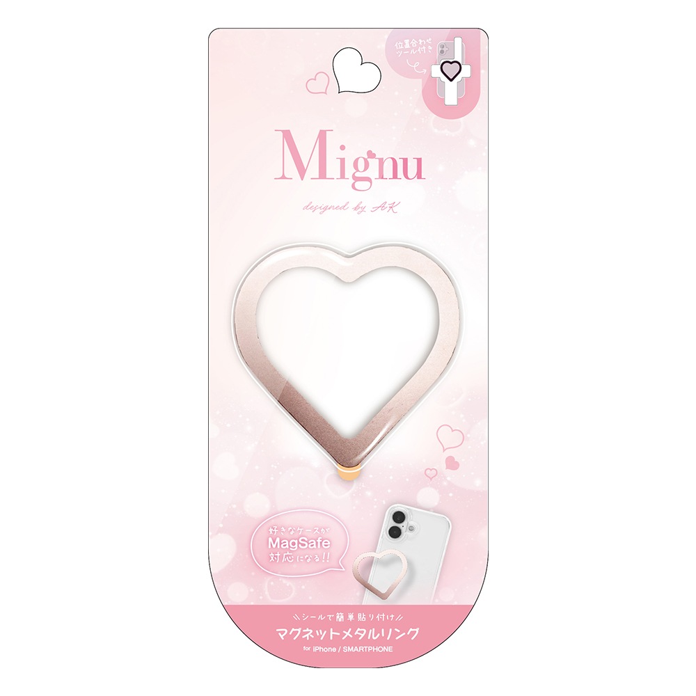 �ޥ��ͥåȥ᥿���� MagSafe�б� �ޥ������� �磻��쥹���� Mignu �ߥ˥� ���ֹ�碌�ġ����դ� �ޥ��ͥåȥ�� ��ñŽ���դ� �ԥ󥯥������ iPhone Android ���ޥ� RMAGRMI01PG �饹���Хʥ�