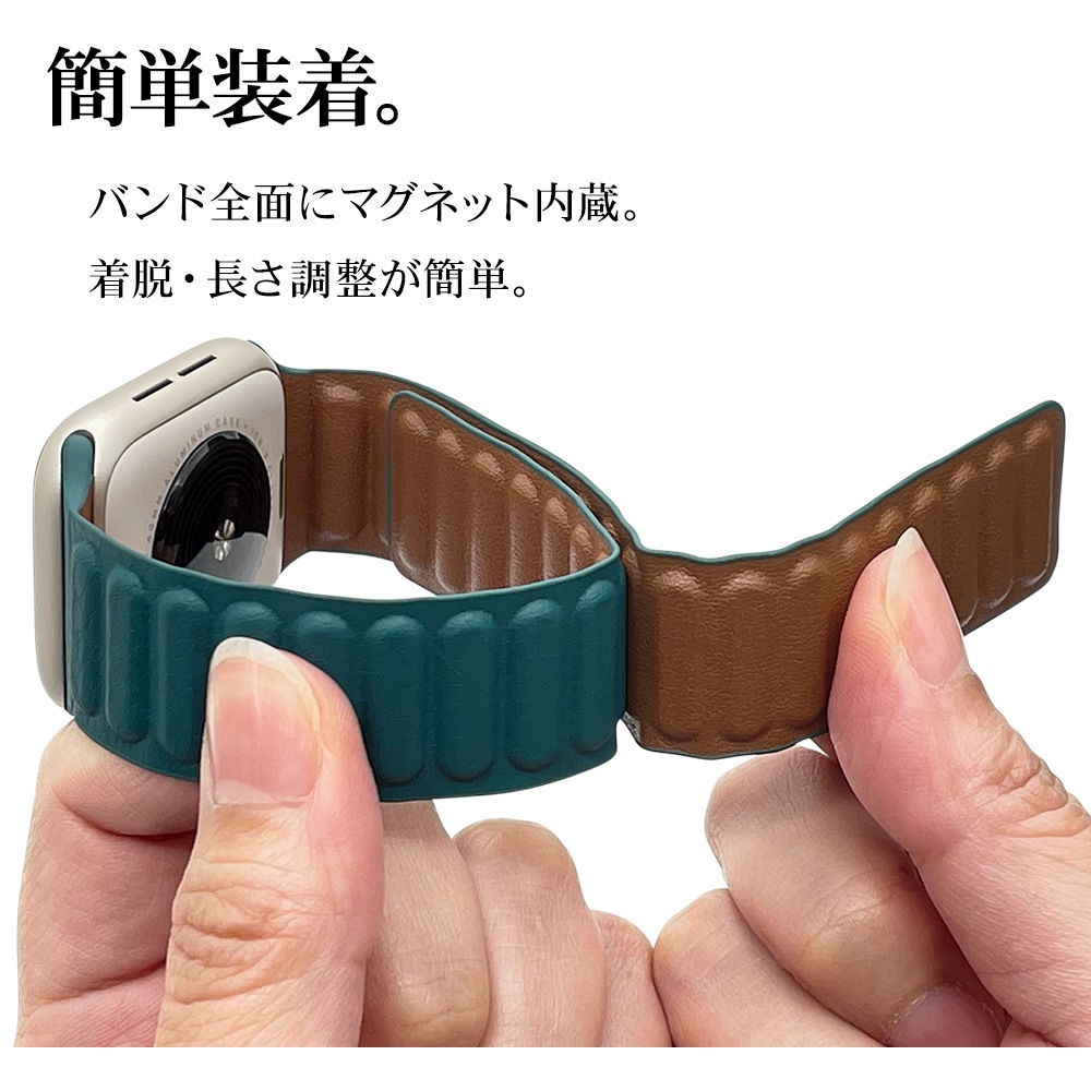 Apple Watch Series10 Series9 Series8 Series7 Series6 Series5 Series4 Series3 SE��2���� SE 41mm/40mm/38mm �ޥ��ͥåȥ쥶�� �Х��  �ۥ磻�� ���åץ륦���å� �Х�� RBAWM7439WH