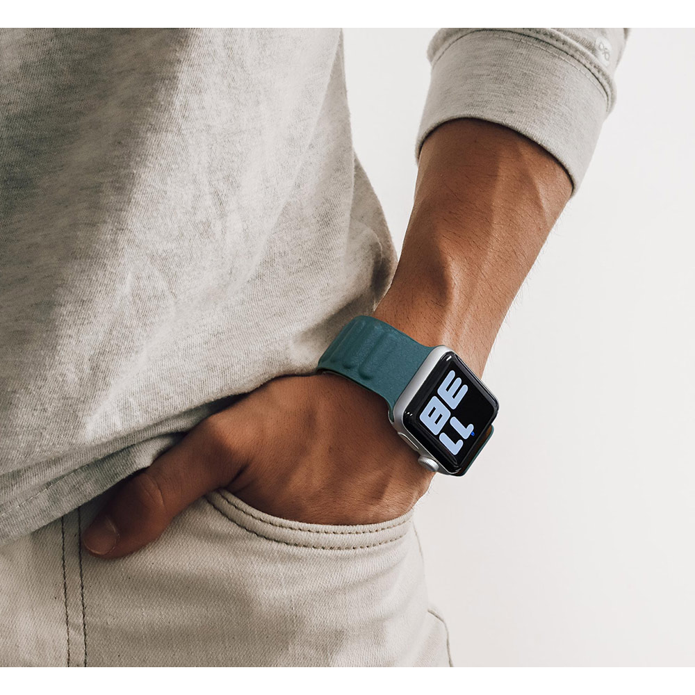 Apple Watch Series10 Series9 Series8 Series7 Series6 Series5 Series4 Series3 SE��2���� SE 41mm/40mm/38mm �ޥ��ͥåȥ쥶�� �Х��  �ۥ磻�� ���åץ륦���å� �Х�� RBAWM7439WH