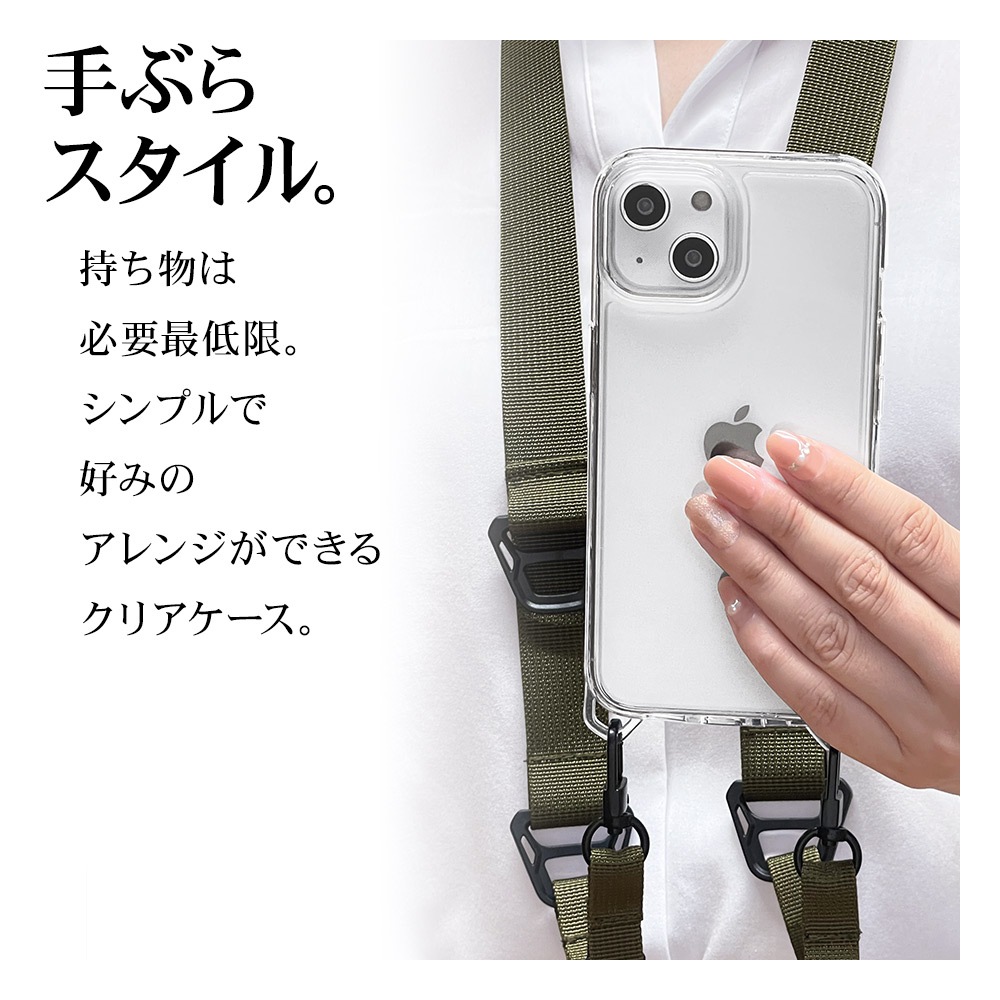 iPhone15 Plus 14 Plus  С ϥ֥å Ѿ׷ۼ ƷMIL   ꥢ Ʃ TPUХѡ+PC  ȥå Ф᤬ ȥåץۡ UTILITY STRAP ꡼֥꡼ ޥۥ 7267IP267HB