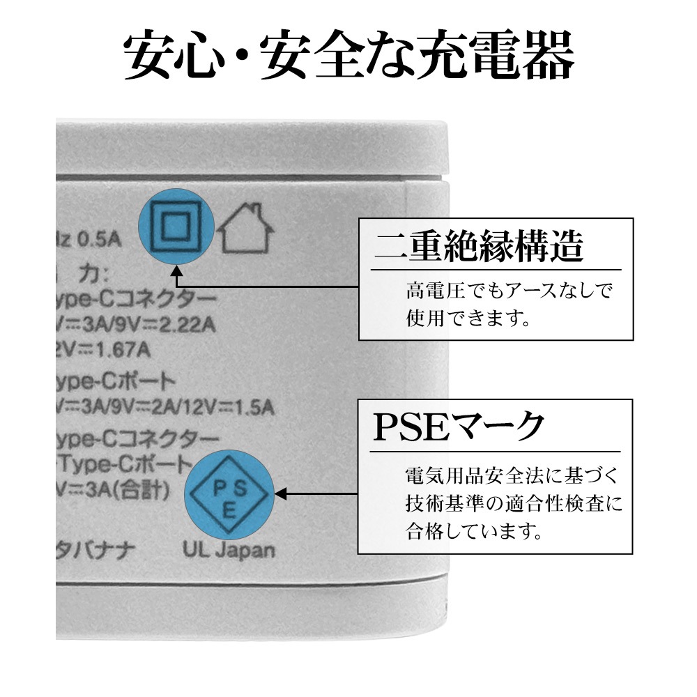 ���Ŵ� AC���Ŵ� ������C�����֥� C�ݡ��� PD�б� �ݡ����դ� �����֥���η� �����֥�ľ�� �����б� ���󥻥�� AC USB Type-C typec 20W Power Delivery 2m �ۥ磻�� iPhone15 ���ޥ� ���֥�å� R20AC2C20W01WH