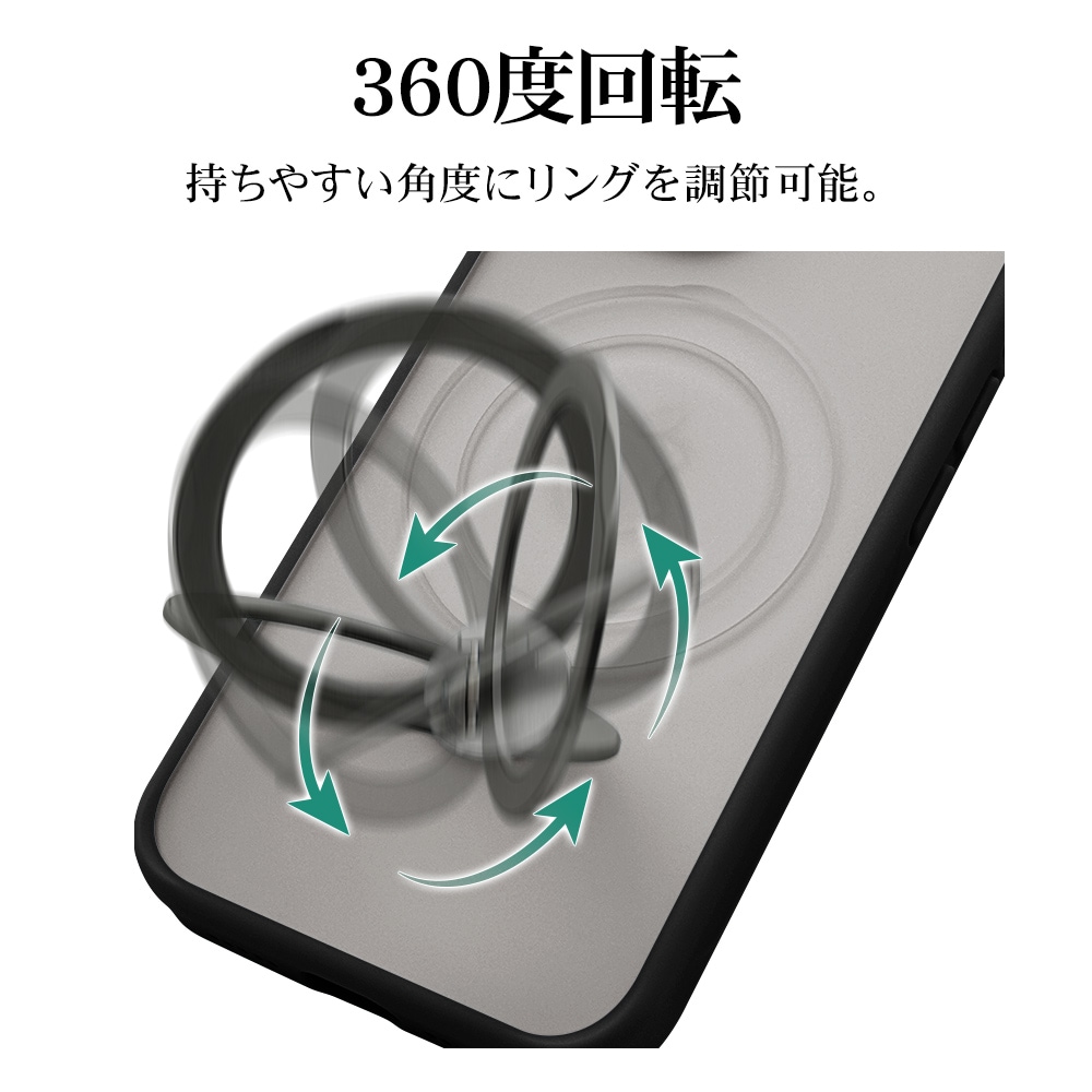 iPhone15 ������ ZEROSAFE MagSafe�б� �Ѿ׷�ۼ� 360���ž ����դ� �磻��쥹�����б� �ե����ȥ֥�å� 7871IP361HPMBK