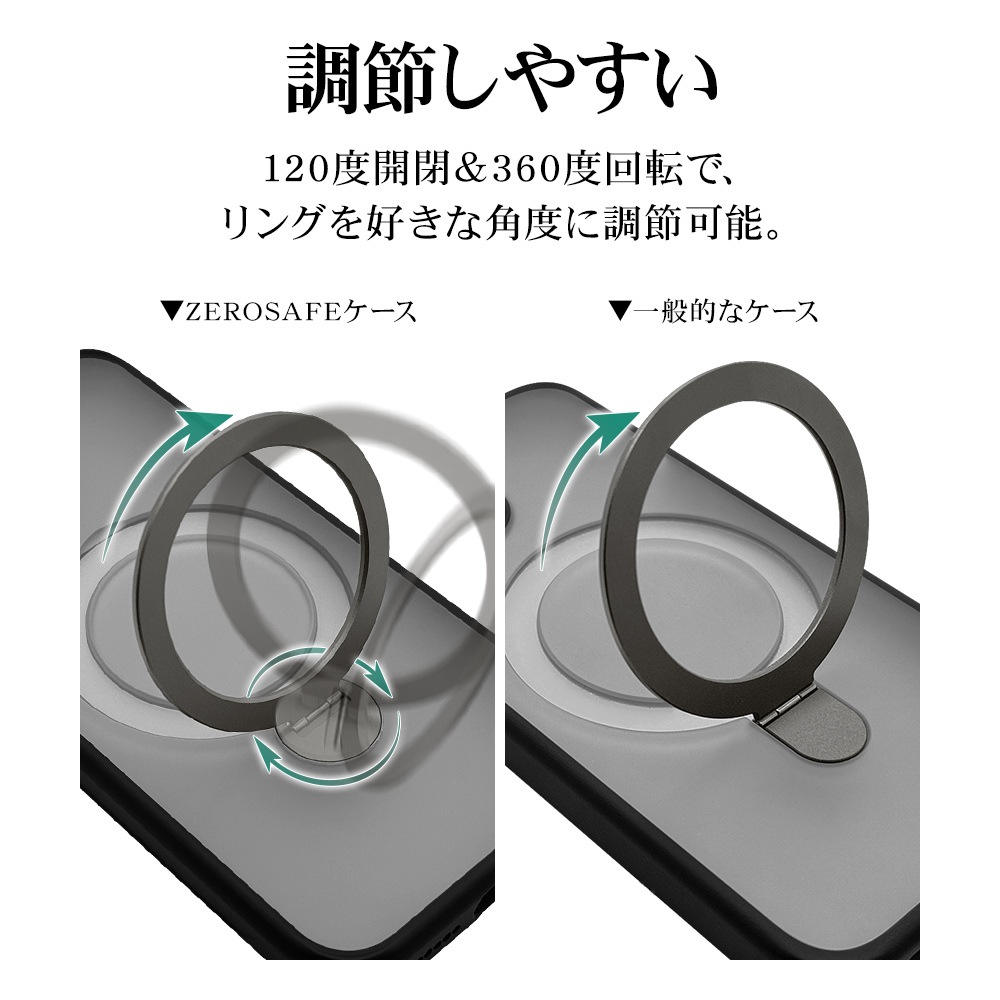 iPhone15 ������ ZEROSAFE MagSafe�б� �Ѿ׷�ۼ� 360���ž ����դ� �磻��쥹�����б� �ե����ȥ֥�å� 7871IP361HPMBK