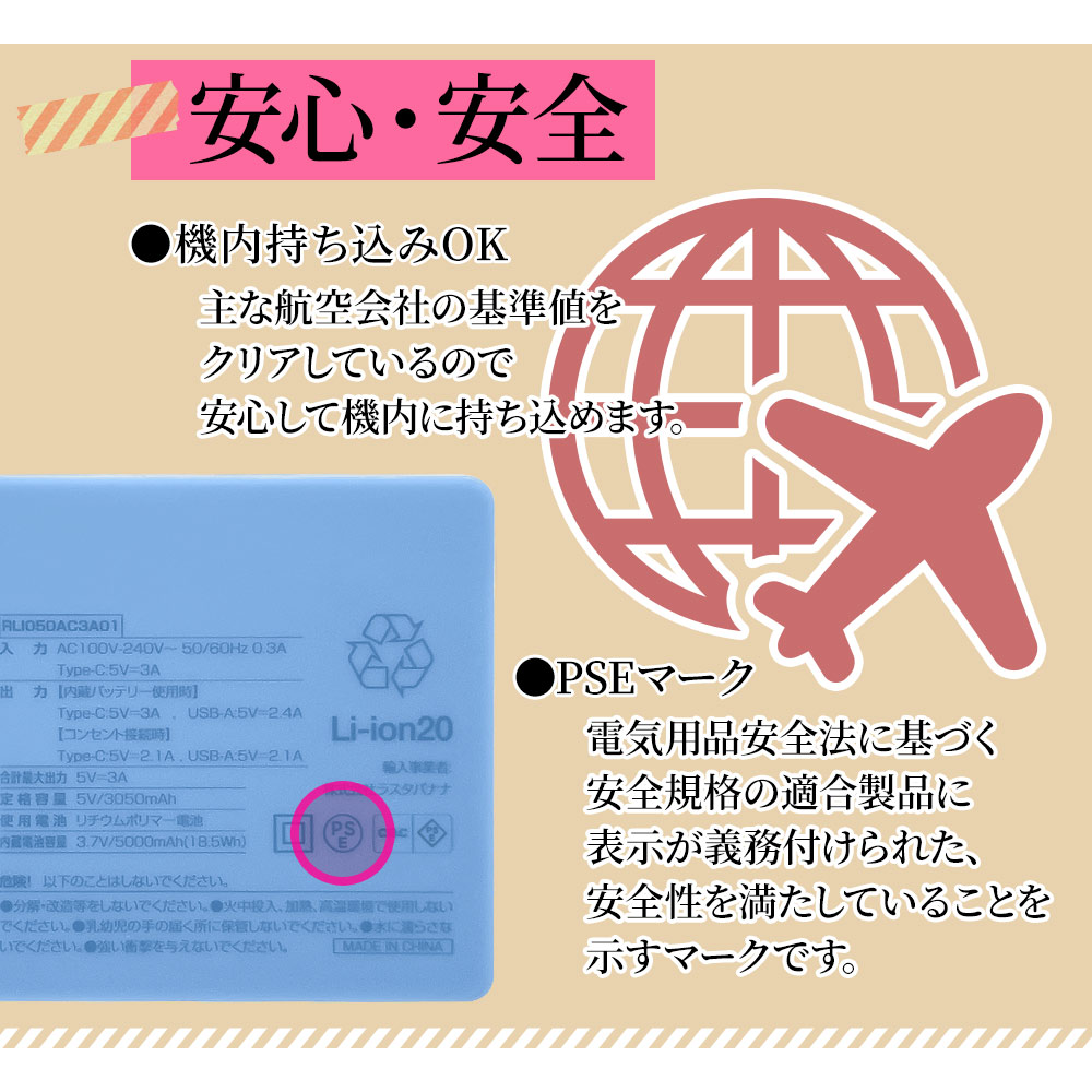 ���Ŵ� AC�����ץ��� USB���Ŵ�  ��Х���Хåƥ꡼ 5000mAh 3A USB Type-C typec Type-A  ���� ����ѥ��� ������ ���������ǽ 2��Ʊ������ ���졼 iPhone ���ޥ� ���ޡ��ȥե��� iPad ���֥�å� RLI050AC3A01GRY