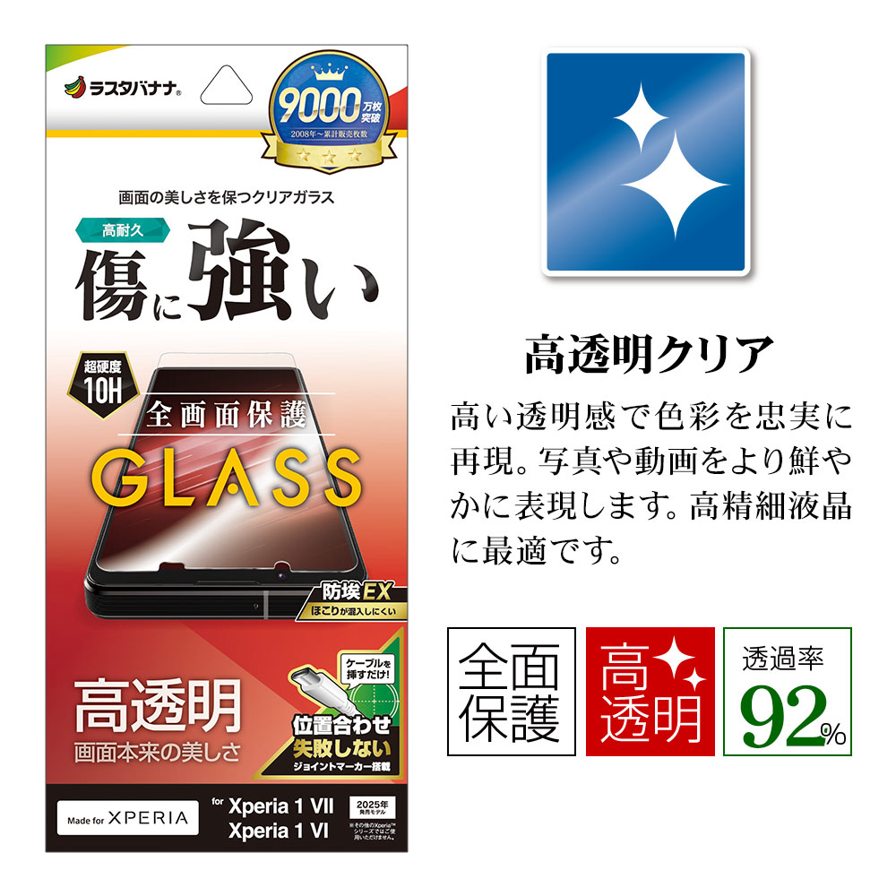 Xperia 1 VII SO-51F SOG15 XQ-FS44 Xperia 1 VI SO-51E SOG13 XQ-EC44 ���饹�ե���� �����ݸ� ����� ��Ʃ�� ���ꥢ ���˶��� �ۥ����ɻ� ����10H ��ñŽ���դ� �������ڥꥢ �ݸ�ե���� GP4824XP17 �饹���Хʥ�