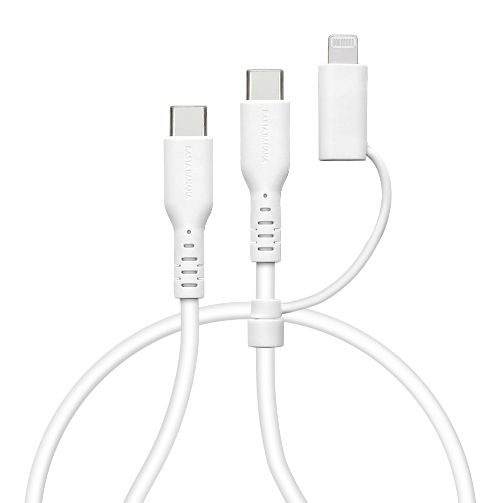 iPhone iPad iPod ���ޥ� �����֥� �饤�ȥ˥� PD�б� ���餫�� ����ߤˤ��� ���� �̿� �Ѵ� Type-C to Type-C typec Power Delivery Lightning 3A 1m �ۥ磻�� ���ޡ��ȥե��� R10CACCCL3A01WH �饹���Хʥ�