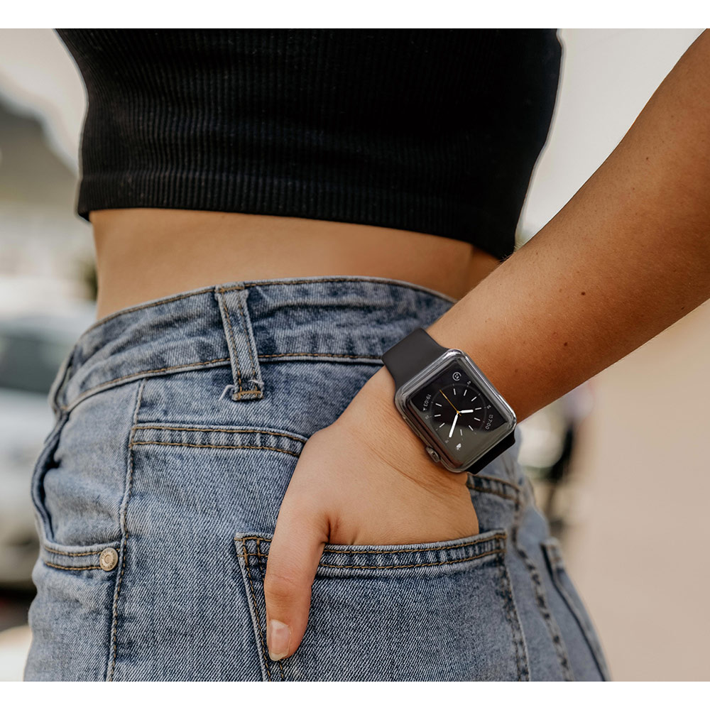 Apple Watch Ultra2nd Ultra Series9 8 7 6 5 4 3 SE��3���� SE��2���� SE 45mm 44mm 42mm���ꥳ�� �Х�� ����������ɥ����� �֥�å� ���åץ륦���å� RBAWS7445BK �饹���Хʥ�
