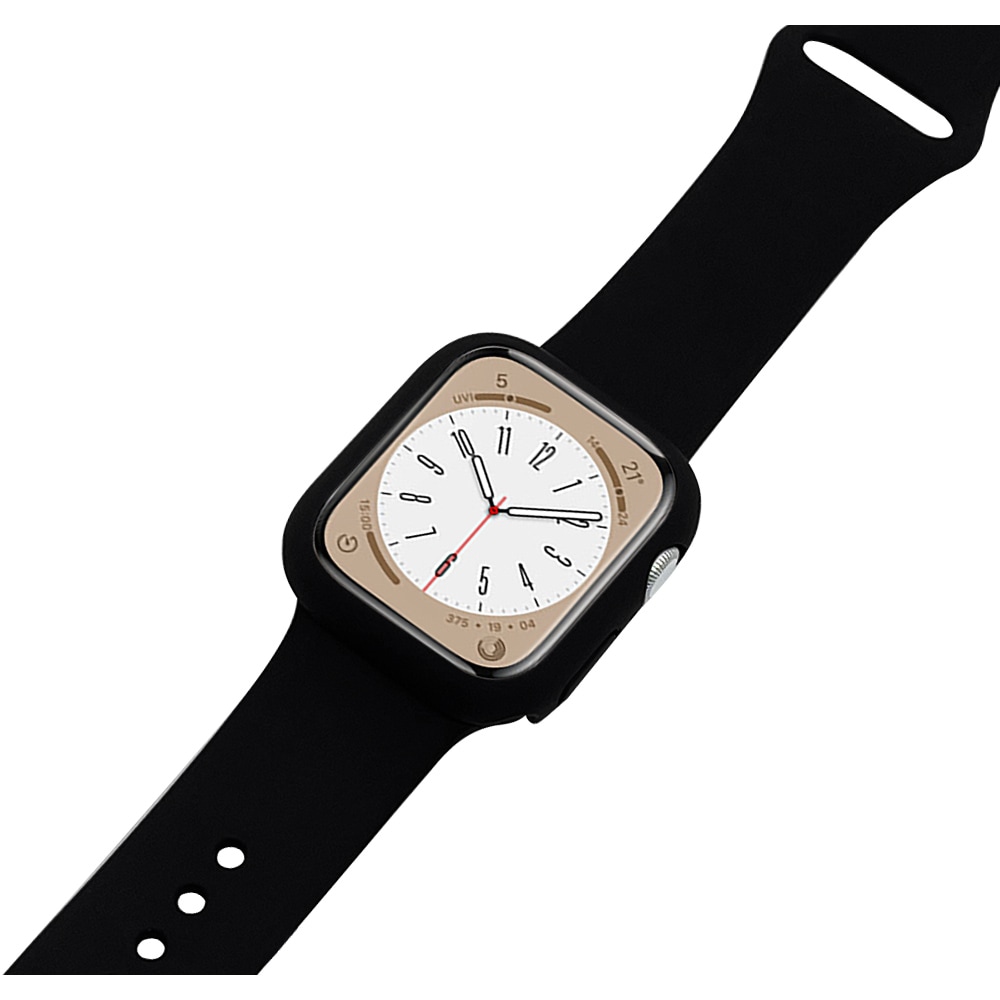 Apple Watch Ultra2nd Ultra Series9 8 7 6 5 4 3 SE��3���� SE��2���� SE 45mm 44mm 42mm���ꥳ�� �Х�� ����������ɥ����� �֥�å� ���åץ륦���å� RBAWS7445BK �饹���Хʥ�
