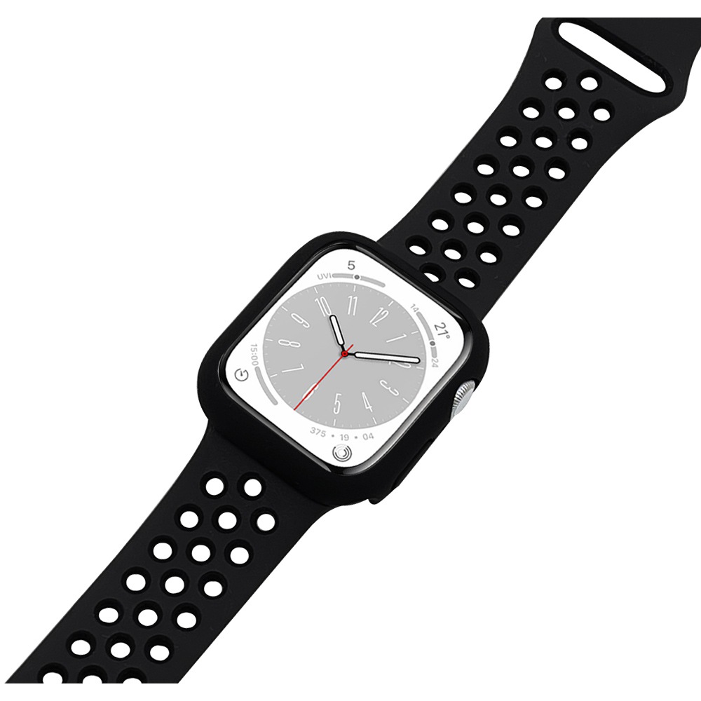 Apple Watch Series10 Series9 Series8 Series7 Series6 Series5 Series4 Series3 SE��2���� SE 41mm/40mm/38mm ���ꥳ�� ���ݡ��ĥ����� �Х�� �֥�å� ���åץ륦���å� �Х�� RBAWS7436BK
