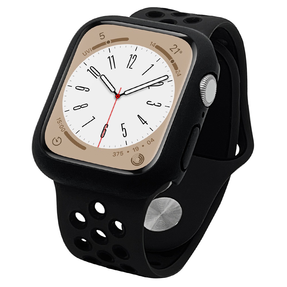 Apple Watch Ultra2nd Ultra Series9 8 7 6 5 4 3 SE��3���� SE��2���� SE 45mm 44mm 42mm ���ꥳ�� �Х�� ���ݡ��ĥ����� �֥�å� ���åץ륦���å� RBAWS7446BK �饹���Хʥ�