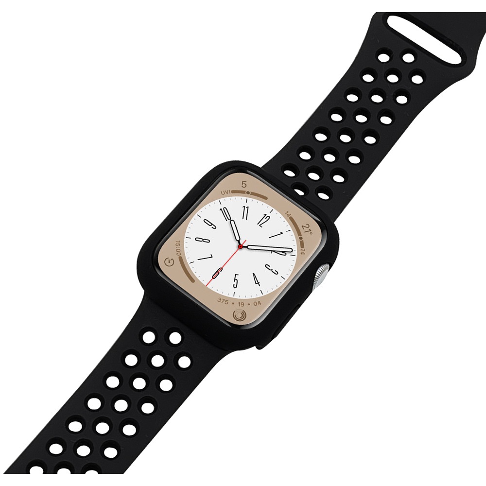 Apple Watch Ultra2nd Ultra Series9 8 7 6 5 4 3 SE��3���� SE��2���� SE 45mm 44mm 42mm ���ꥳ�� �Х�� ���ݡ��ĥ����� �֥�å� ���åץ륦���å� RBAWS7446BK �饹���Хʥ�