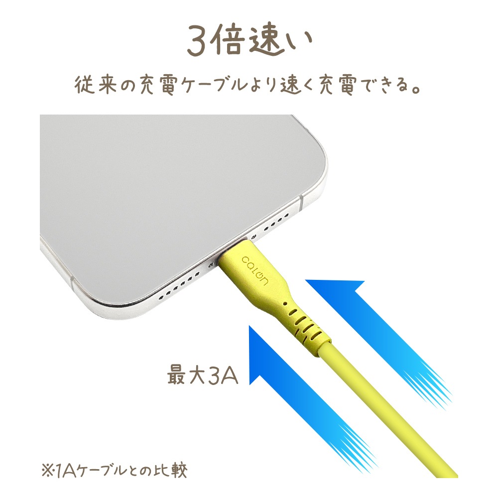 iPhone15 ޥ ֥ 3ڥ 餫 ꥳ󥱡֥ calon  ̿ 0.2᡼ȥ 20 Type-A to Type-C typea typec 3A 0.2m 20cm ⡼֥롼 ޡȥե  R02CAAC3A06SBL