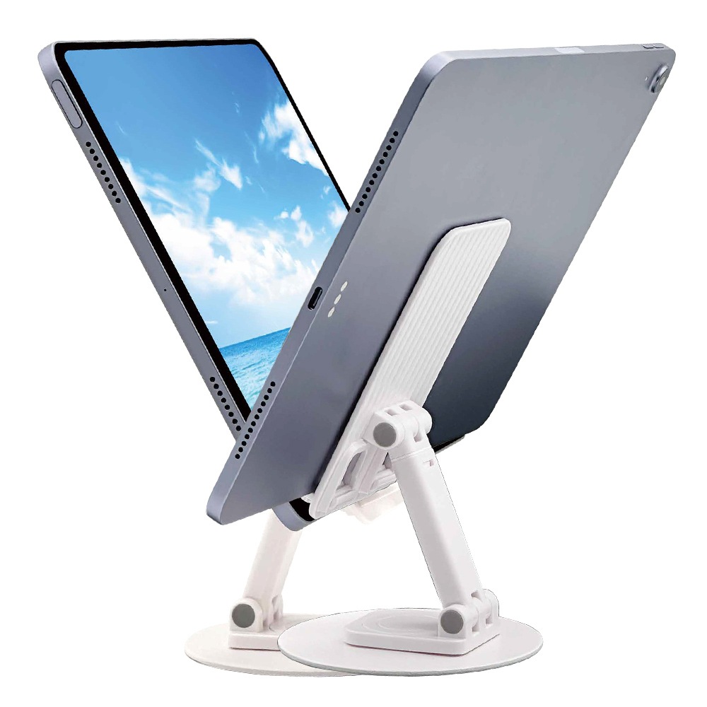 スマホ タブレット 視聴スタンド 360°回転 折り畳み式 充電しながら