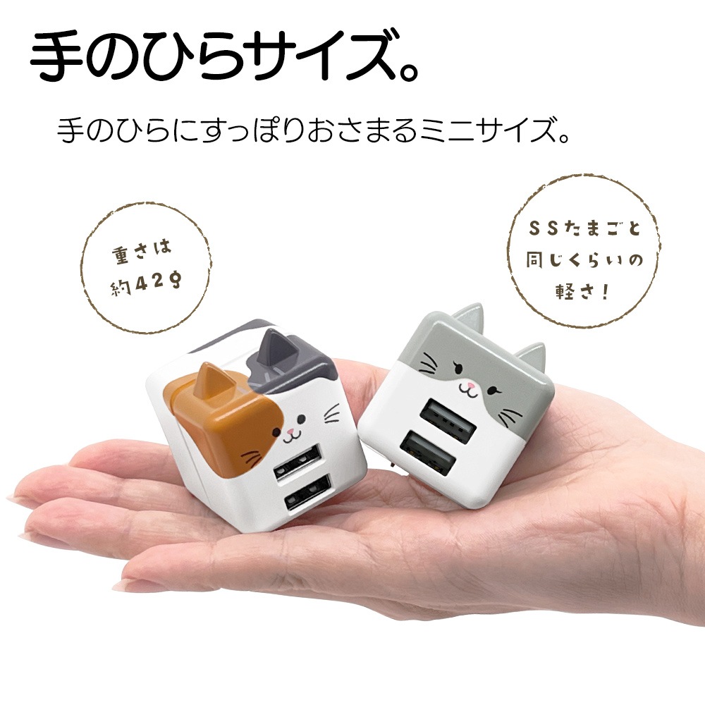 ��Фˤ㡼 ���Ŵ� AC�����ץ��� USB���Ŵ� ǭ�� ����ѥ��ȥ����� 2�ݡ��� 2.4A 5V ������A �ͥ��ߥ� �ͤ��ߤ� ���� ��Х˥㡼 ���� RAC2A2A02GOM �饹���Хʥ�