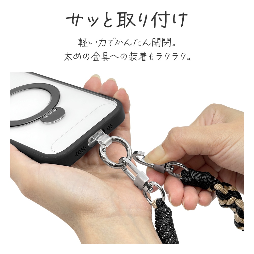 �ϥ�ɥ��ȥ�å� �ۥ���������� ���å� the strap �ޥ�����Ԥ� ��ɻ� ���ꥢ������ ������� iPhone Android �� ���ȥ�å� �֥�å��ߥ١�����ߥɥåȥ֥�å� RHST04BKBEDBK �饹���Хʥ�
