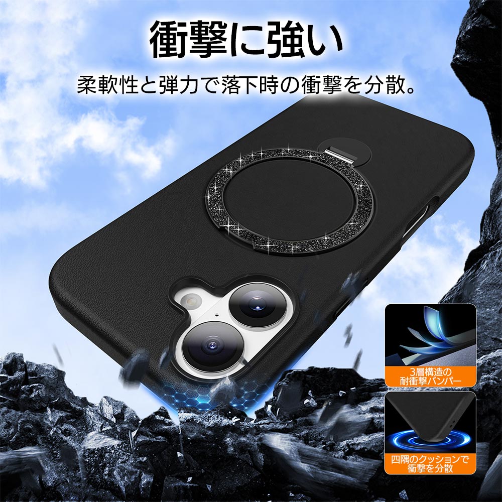 iPhone17 ������ ���С� �ϥ��֥�å� ZEROSAFE Shaft MagSafe�б� �ޥ��ͥåȽ��� �Ѿ׷�ۼ� MIL TPU�Х�ѡ������� PU�쥶�� ������դ� ��ɻ� �磻��쥹���� �֥饦�� �����ե��� ���ޥۥ����� 8904IP5AZSBR �饹���Хʥ�