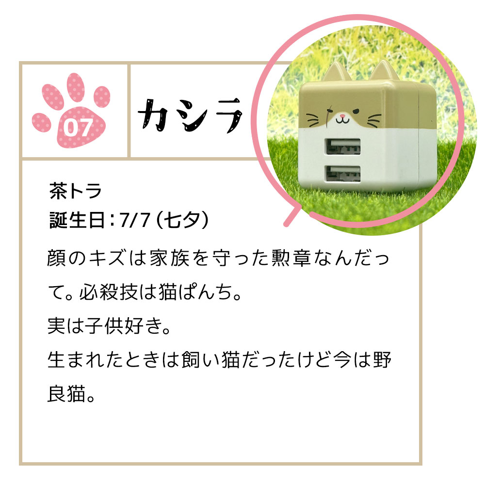 モバにゃー 充電器 ACアダプター USB充電器 猫耳