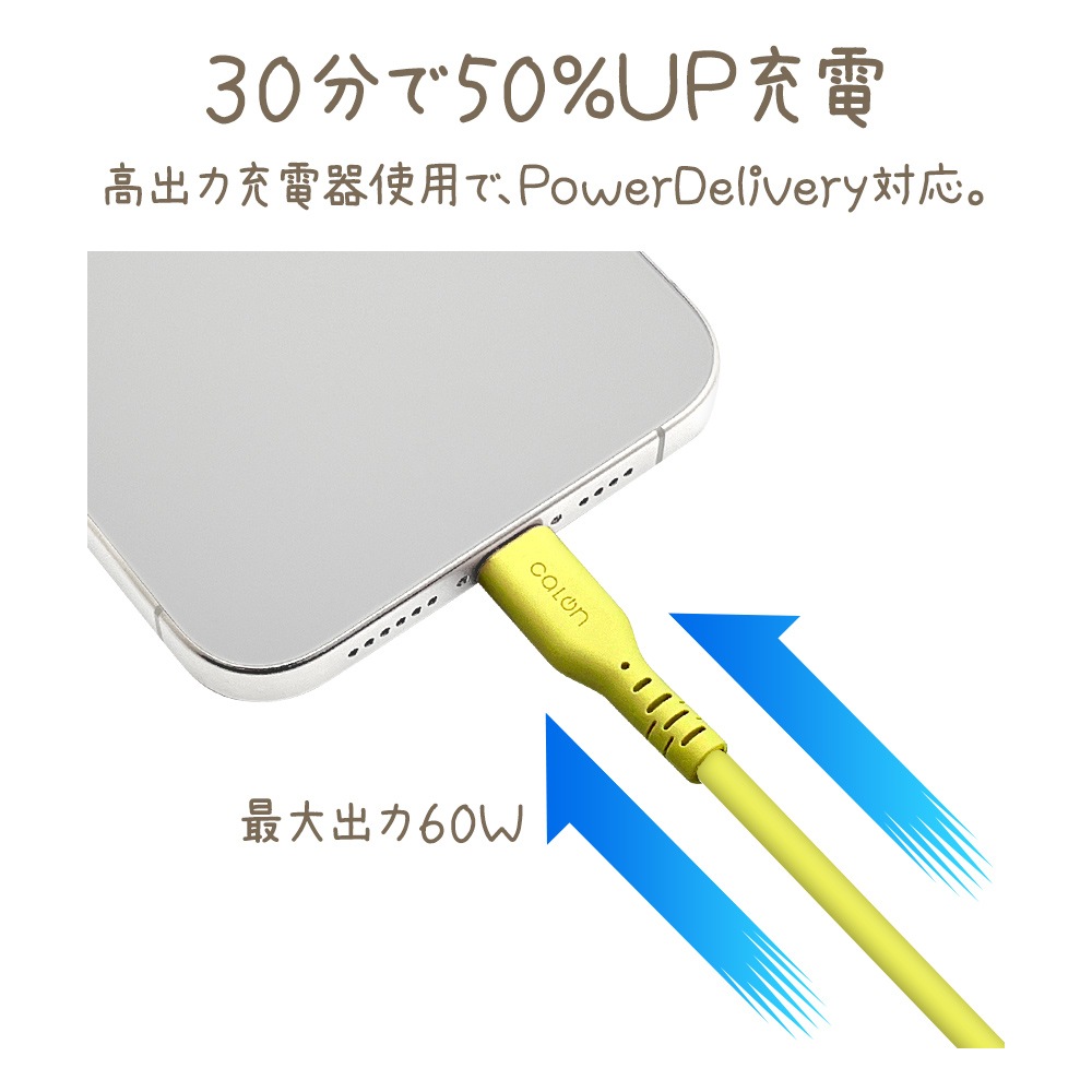 iPhone15 ޥ ֥ PDб 餫 ߤˤ ꥳ󥱡֥ calon  ̿ 1᡼ȥ 100 Type-C to Type-C typec Power Delivery 60W 1m 100cm ® ® ȡ ޡȥե  R10CACC3A04TA 饹Хʥ