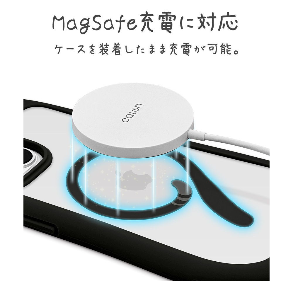 iPhone15 14 13  С ϥ֥å MagSafeб mimi ǭ ͥߥ ͤߤ Ѿ׷ۼ MIL ̥ꥢ TPUХѡ 磻쥹б ֥å ե ޥۥ 8346IP361HPMBK 饹Хʥ