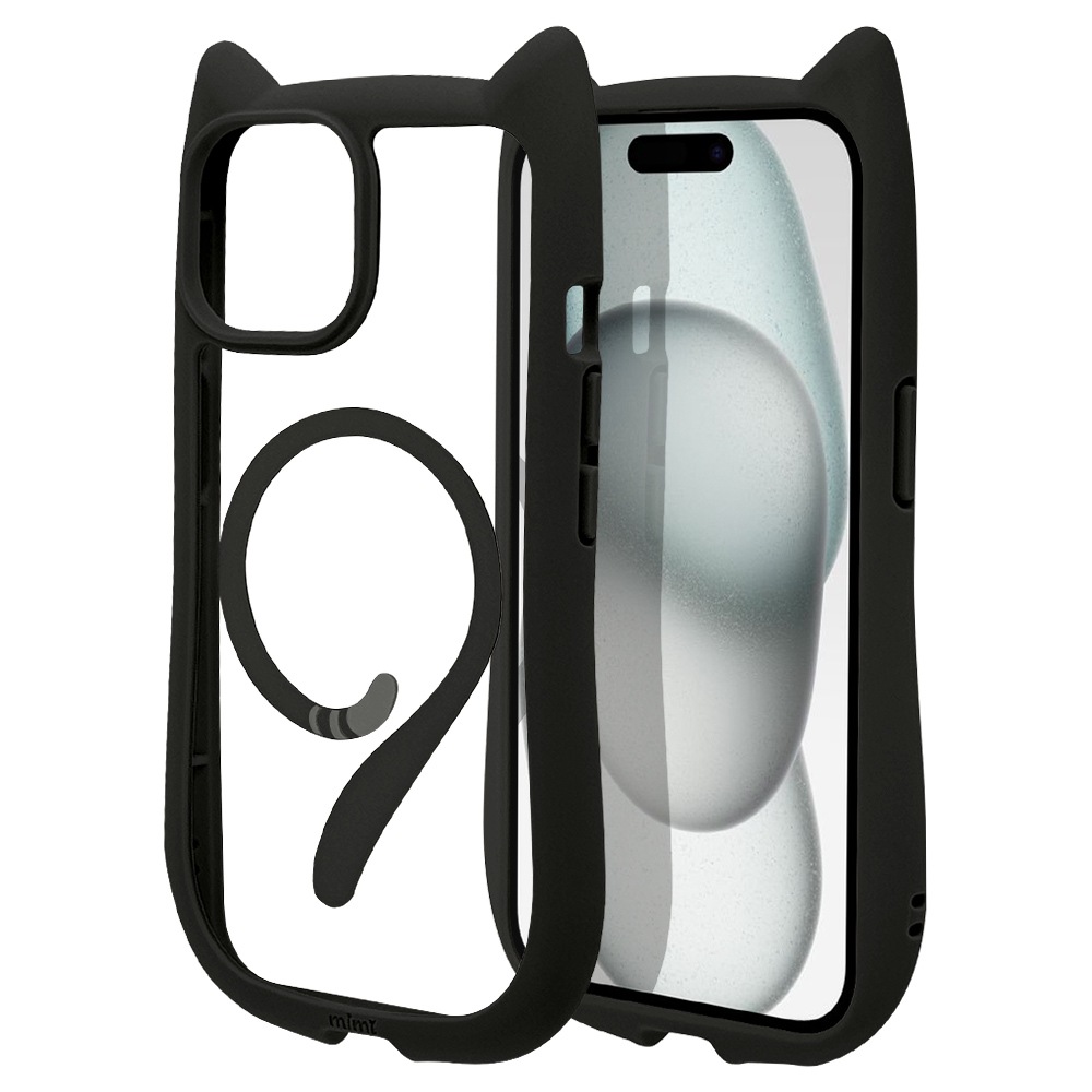 iPhone15 14 13  С ϥ֥å MagSafeб mimi ǭ ͥߥ ͤߤ Ѿ׷ۼ MIL ̥ꥢ TPUХѡ 磻쥹б ֥å ե ޥۥ 8346IP361HPMBK 饹Хʥ