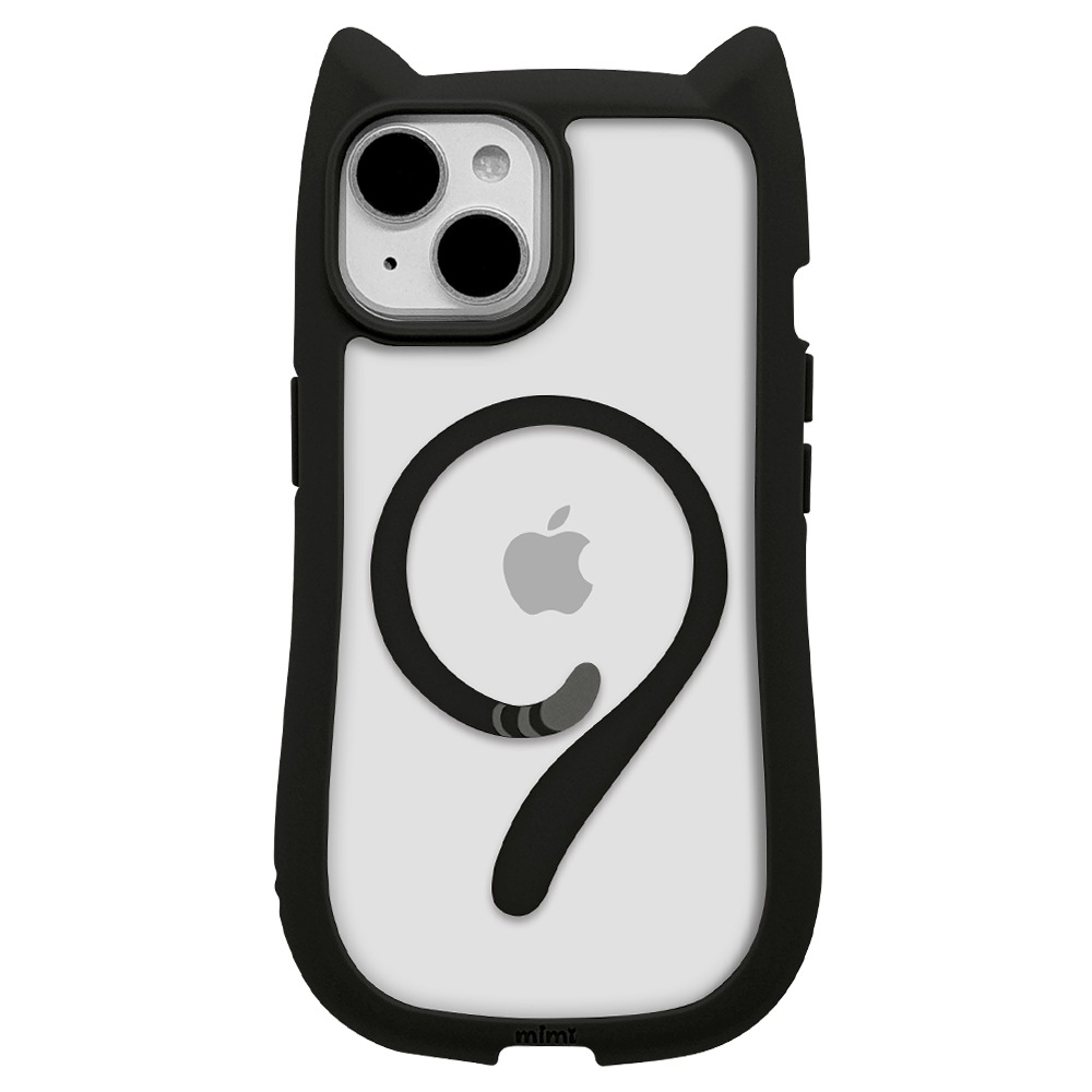 iPhone15 14 13  С ϥ֥å MagSafeб mimi ǭ ͥߥ ͤߤ Ѿ׷ۼ MIL ̥ꥢ TPUХѡ 磻쥹б ֥å ե ޥۥ 8346IP361HPMBK 饹Хʥ