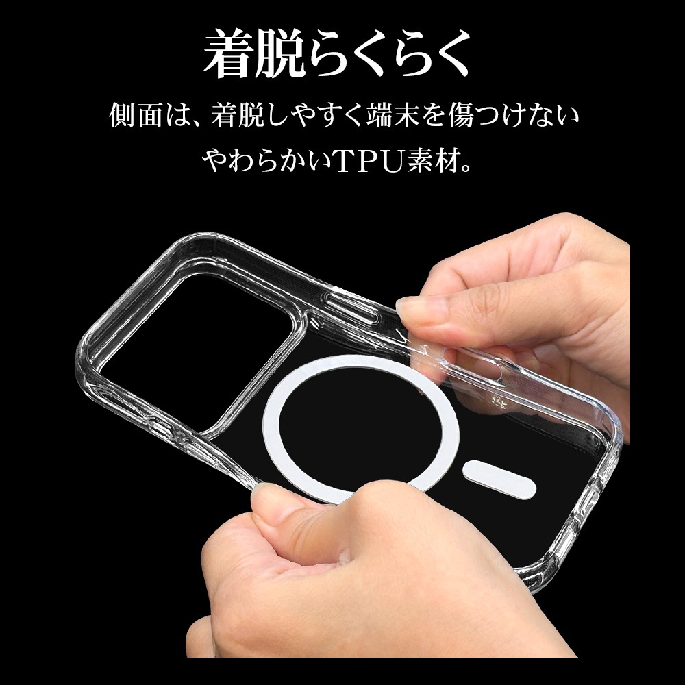 iPhone17 Pro  С ϥ֥å MagSafeб ޥͥåȽ RHINOX 饤Υå Ѿ׷ۼ MIL ɽ̹5H TPUХѡ ȥåץۡ 磻쥹 ꥢ ե ޥۥ 9000IP5BHAMCL 饹Хʥ