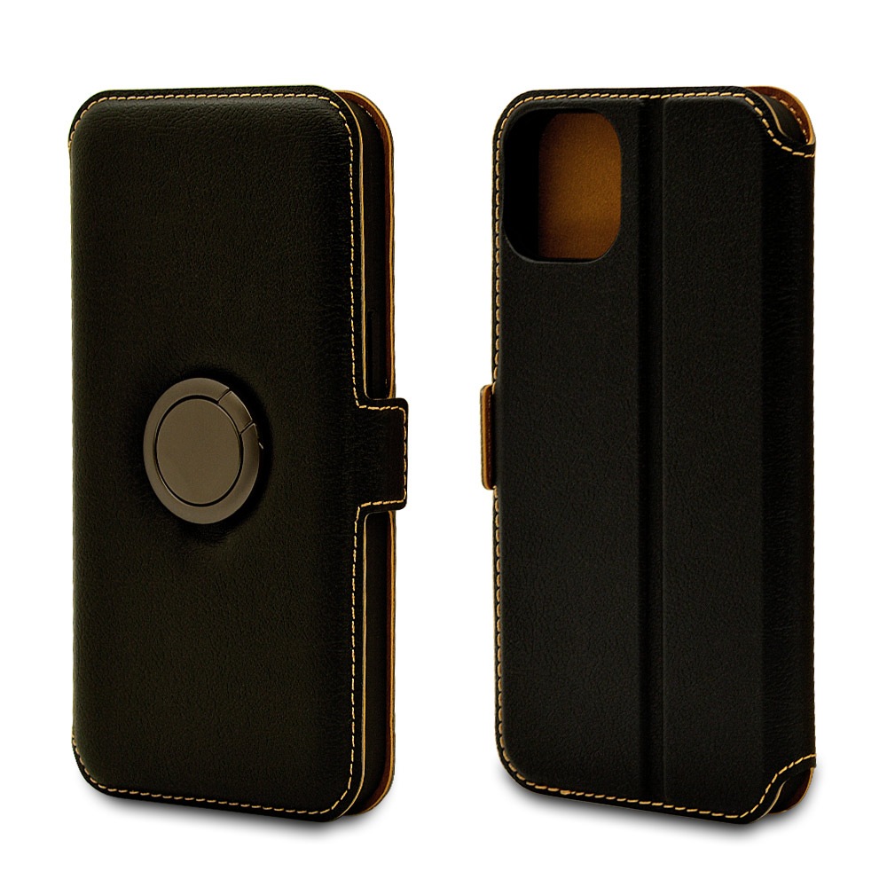 iPhone14 iPhone13 ケース カバー 手帳型 前面スマホリング一体型 落下