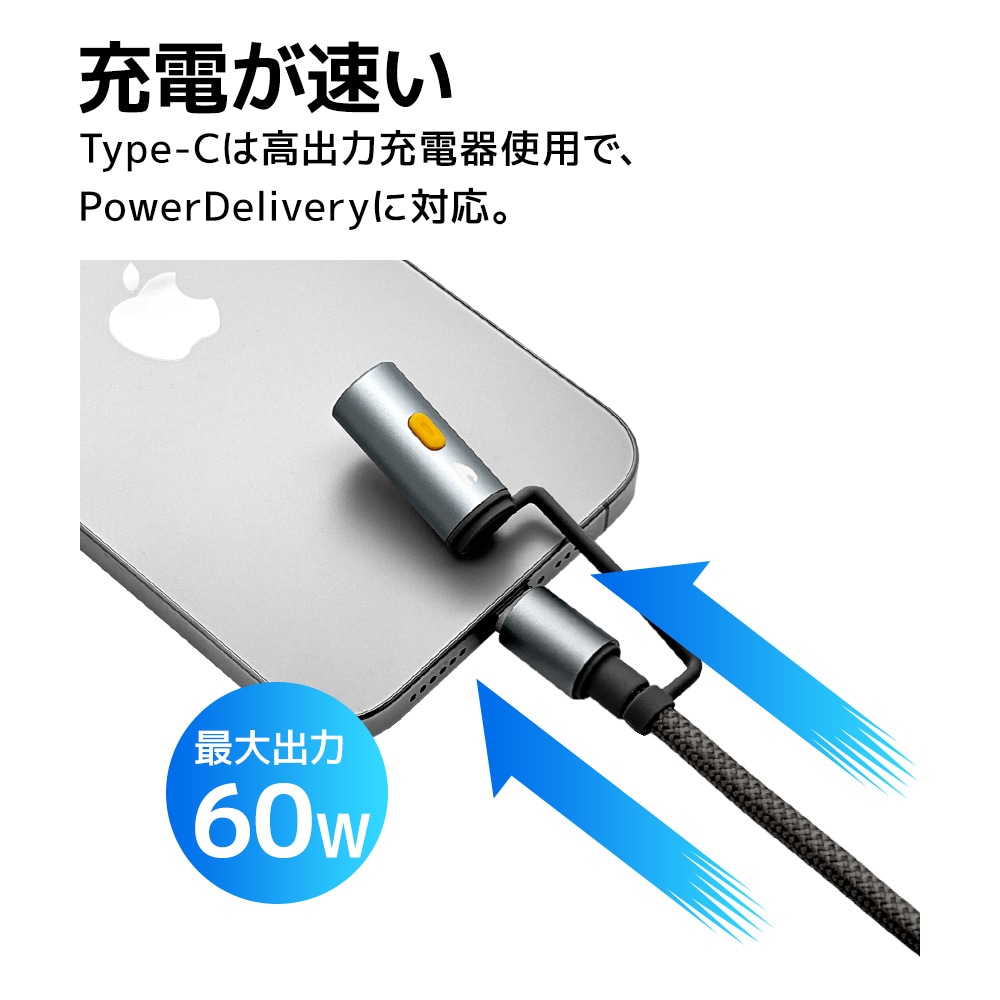 iPhone ޥ ֥ PDб AѴ Ǯ 饤 3ڥ   ʥ  ̿ Type-C to Type-C Type-A Power Delivery 60W 3A 1.2m ɺ ȥɥ ֥å R12CACCCLS3A01BK 饹Хʥ