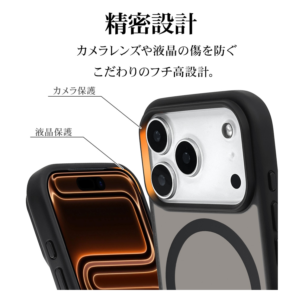 iPhone17 Pro  С ϥ֥å MagSafeб ޥͥåȽ RHINOX 饤Υå Ѿ׷ MIL ޥå 2H TPUХѡ 磻쥹 ֥åߥեȥ֥å ե ޥۥ 9001IP5BHAMBKFB 饹Хʥ