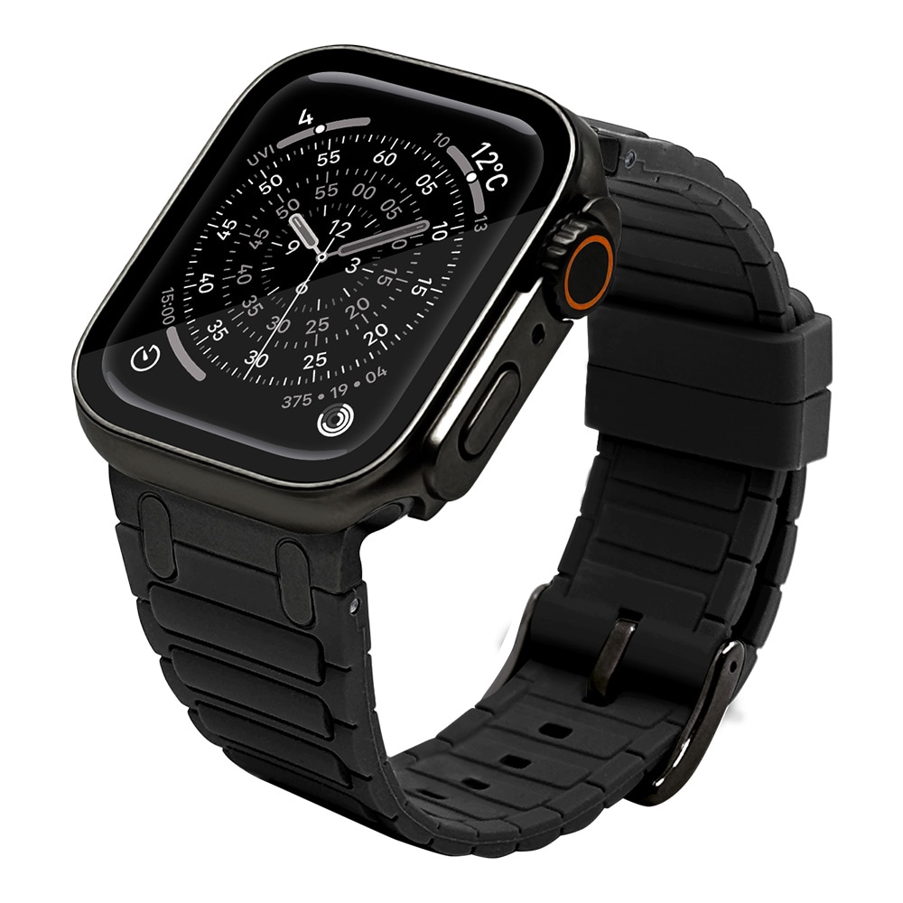 Apple Watch 49mm 46mm 45mm 44mm ULTRA style silicon band1 ����ȥ饹������ ���ꥳ��Х�� ������1 ��æ��ñ �Х�� �֥�å� ���åץ륦���å� �٥�� RBLAWUS4408BK �饹���Хʥ�