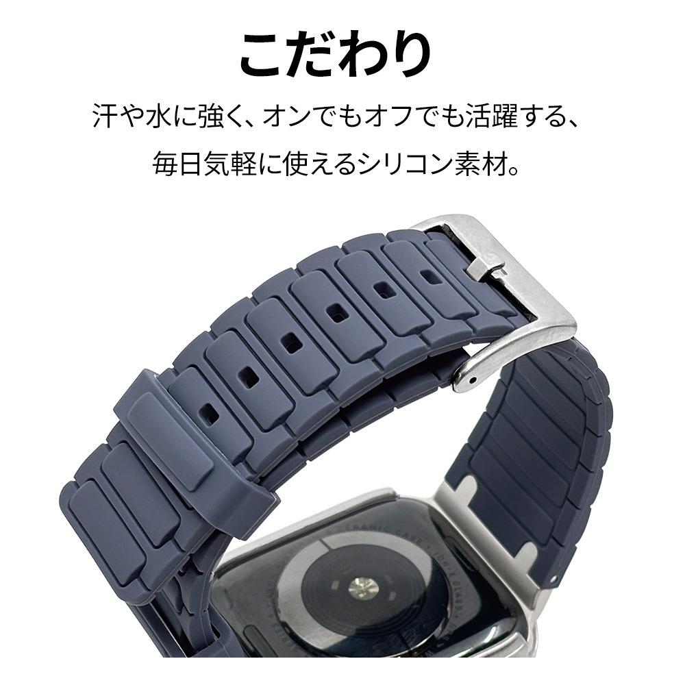 Apple Watch 49mm 46mm 45mm 44mm ULTRA style silicon band1 ����ȥ饹������ ���ꥳ��Х�� ������1 ��æ��ñ �Х�� �֥�å� ���åץ륦���å� �٥�� RBLAWUS4408BK �饹���Хʥ�