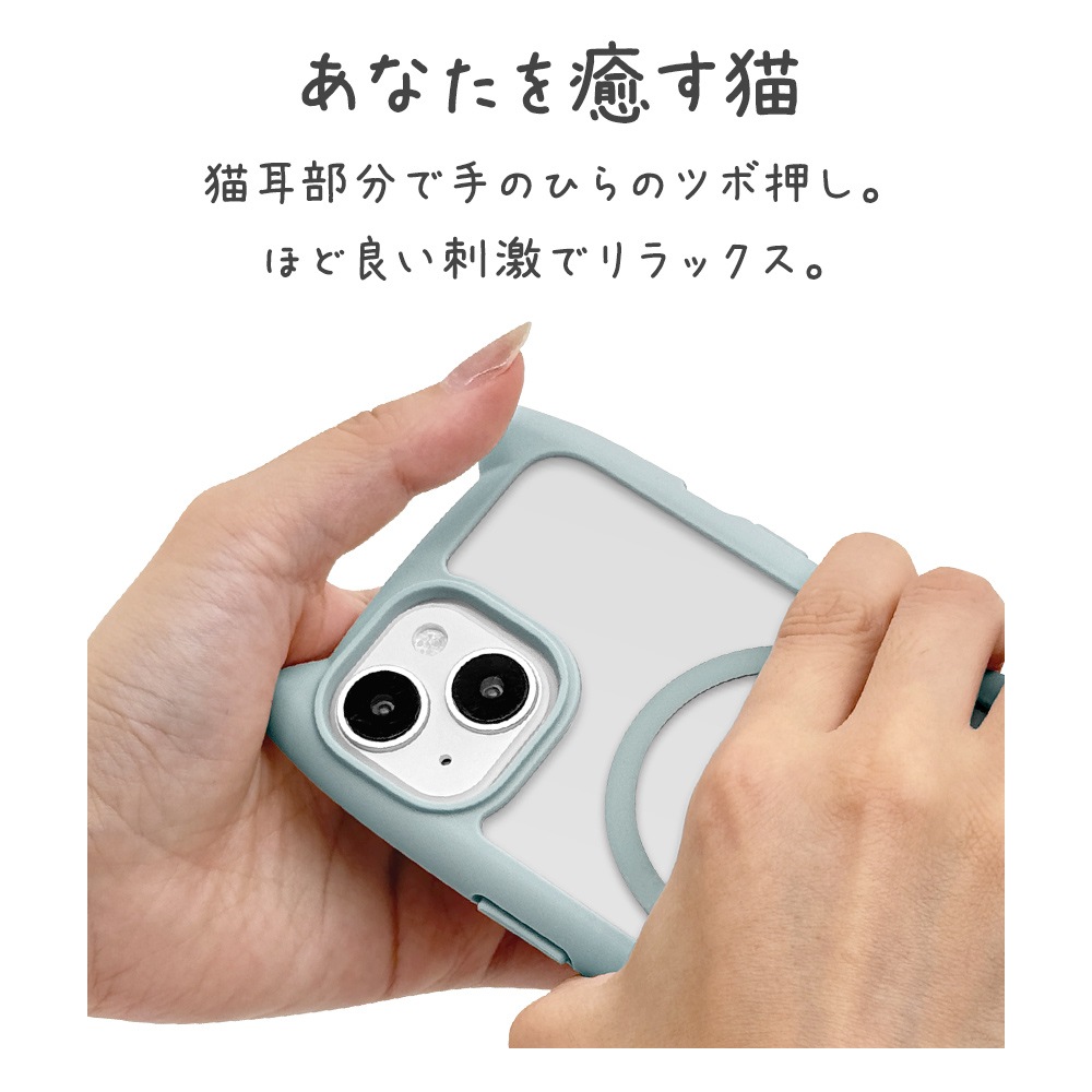 iPhone15 14 13  С ϥ֥å MagSafeб mimi ǭ ͥߥ ͤߤ Ѿ׷ۼ MIL ̥ꥢ TPUХѡ 磻쥹б ⡼֥롼 ե ޥۥ 8349IP361HPMSBL 饹Хʥ