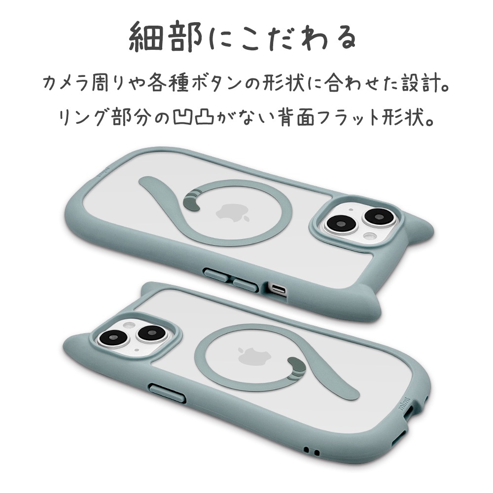 iPhone15 14 13  С ϥ֥å MagSafeб mimi ǭ ͥߥ ͤߤ Ѿ׷ۼ MIL ̥ꥢ TPUХѡ 磻쥹б ⡼֥롼 ե ޥۥ 8349IP361HPMSBL 饹Хʥ