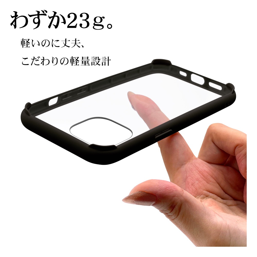 iPhone14 13  С ϥ֥å Ѿ׷ۼ   ꥢ Ʃ TPUХѡ+PC 5H ȥåץۡ 磻쥹б VANILLA PACK AIR LITE ֥å ե14 13 ޥۥ 7089IP261HB 饹Хʥ