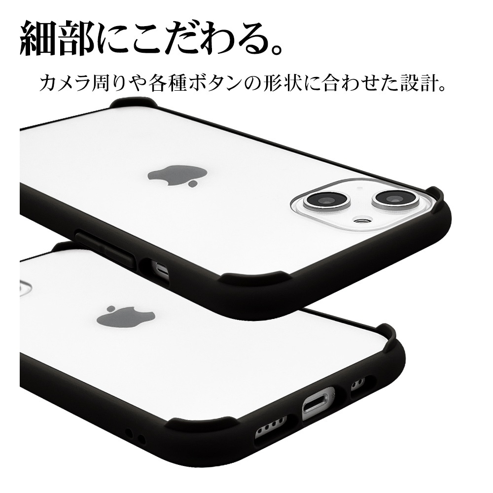 iPhone14 13  С ϥ֥å Ѿ׷ۼ   ꥢ Ʃ TPUХѡ+PC 5H ȥåץۡ 磻쥹б VANILLA PACK AIR LITE ֥å ե14 13 ޥۥ 7089IP261HB 饹Хʥ