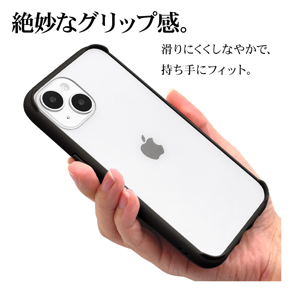 iPhone14 13  С ϥ֥å Ѿ׷ۼ   ꥢ Ʃ TPUХѡ+PC 5H ȥåץۡ 磻쥹б VANILLA PACK AIR LITE ֥å ե14 13 ޥۥ 7089IP261HB 饹Хʥ