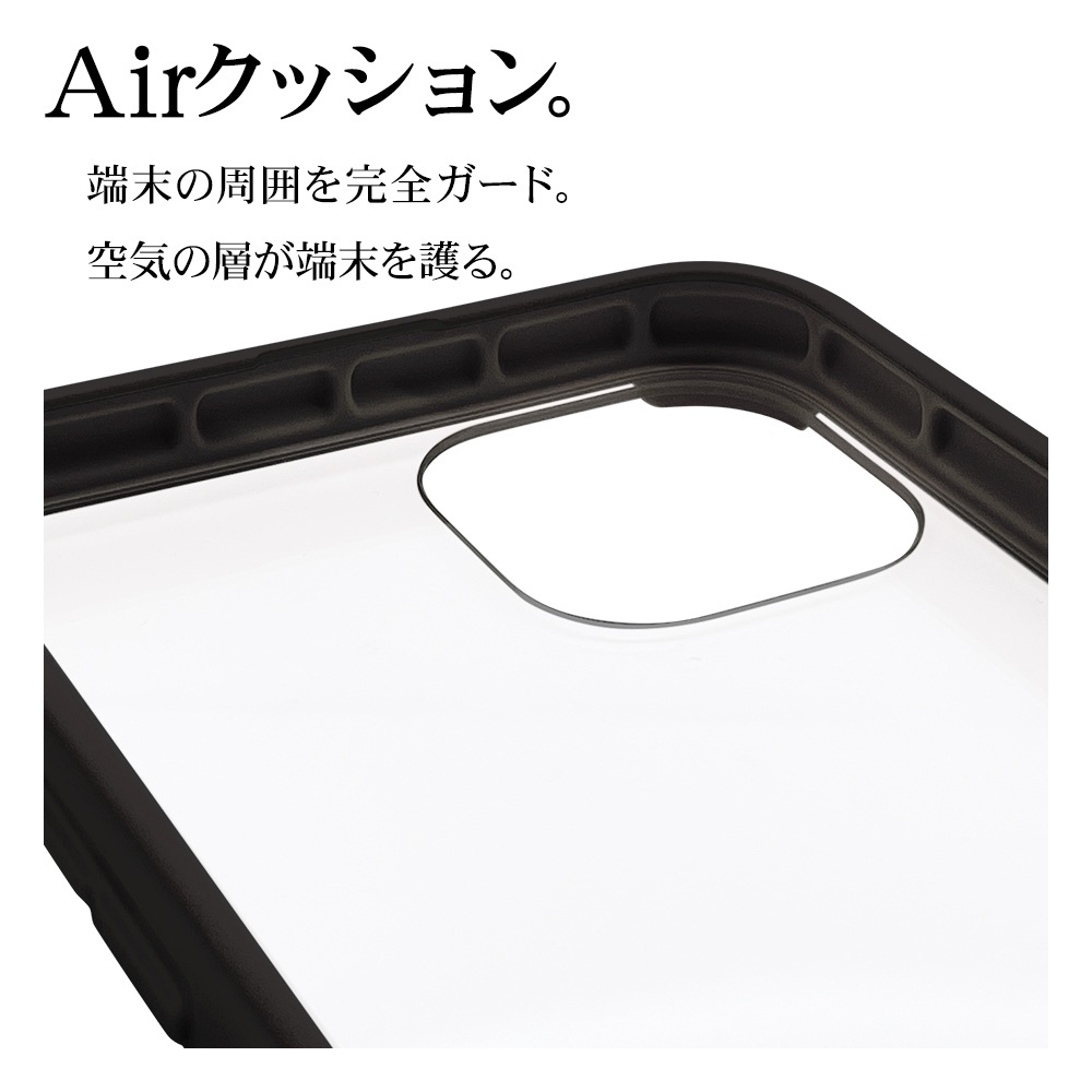 iPhone14 13  С ϥ֥å Ѿ׷ۼ   ꥢ Ʃ TPUХѡ+PC 5H ȥåץۡ 磻쥹б VANILLA PACK AIR LITE ֥å ե14 13 ޥۥ 7089IP261HB 饹Хʥ