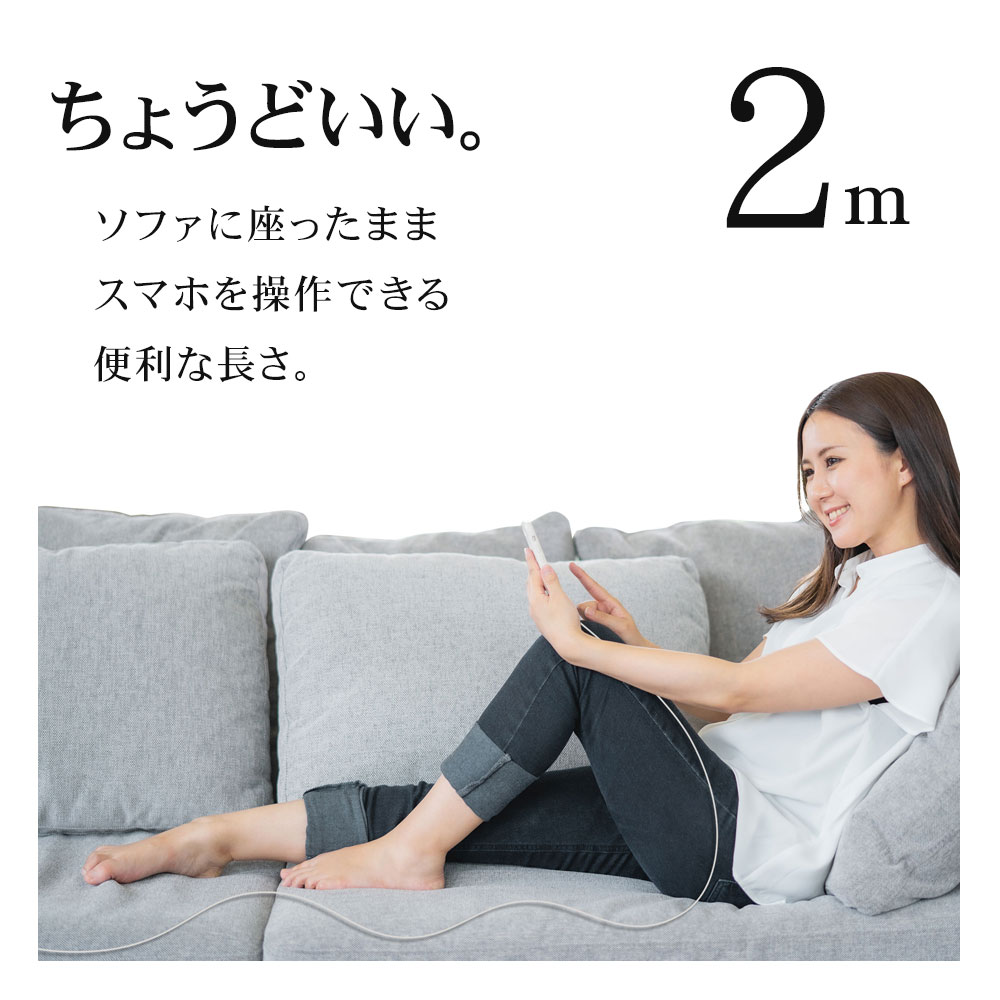 iPhone iPad iPod 饤ȥ˥ C ֥ PDб 餫  ̿ 2᡼ȥ Type-C to Lightning typec Power Delivery 2m ѥå ݥå ۥ磻 R20CACL3A02WH