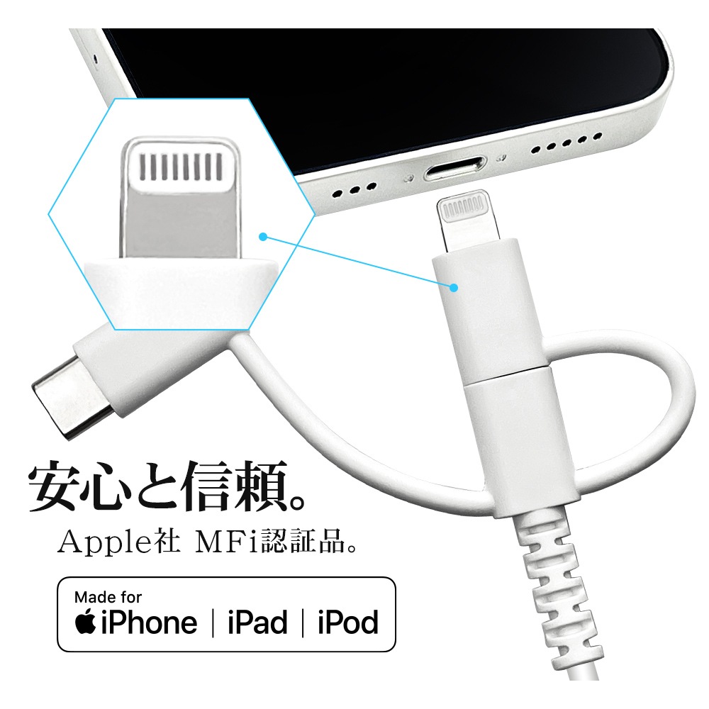 iPhone iPad iPod ޥ ֥å A ޥB֥ 餫 1᡼ȥ 饤ȥ˥Ѵ CѴ  ̿ USB Type-A microUSB Lightning Type-C typec 3A 1 ֥å R10CAAMLC3A01BK