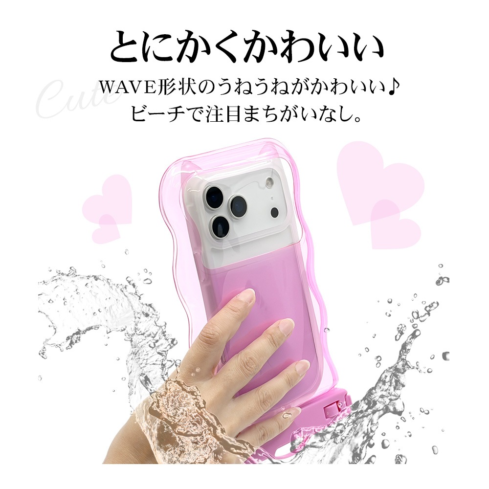 ���ޥ� �ɿ奱���� IP68 �ͥå����ȥ�å��� Ĺ��Ĵ�� WAVECASE �������� ���ޡ��ȥե��� �� ������ �ס��� ��Ϥ ��ʪ���� ���襤�� �礭�� iPhone Android ���ꥢ�ԥ� RFRWPF09WCLPK �饹���Хʥ�