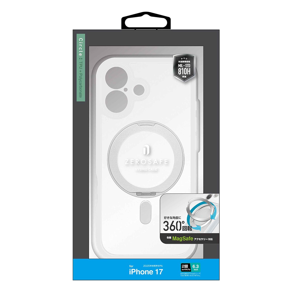 iPhone17 ������ ���С� �ϥ��֥�å� ZEROSAFE Circle MagSafe�б� �ޥ��ͥå� �˸��ݸ� ��̩�߷� �Ѿ׷� MIL  TPU�Х�ѡ������� ����դ� ��ɻ� �磻��쥹 �ե����ȥۥ磻�� �����ե��� ���ޥۥ����� 9702IP5AZSFWH �饹���Хʥ�