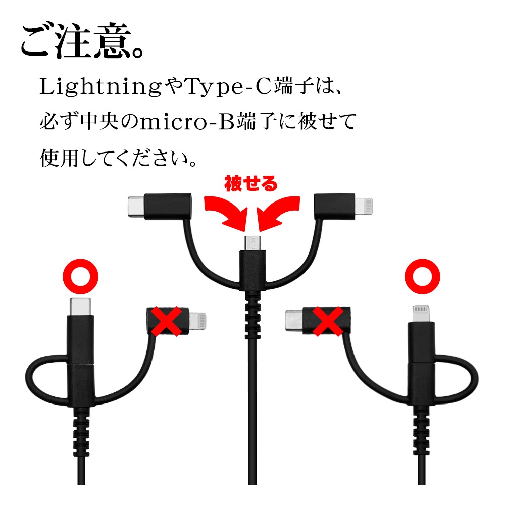 iPhone iPad iPod ޥ ֥å A ޥB֥ 餫 1᡼ȥ 饤ȥ˥Ѵ CѴ  ̿ USB Type-A microUSB Lightning Type-C typec 3A 1 ۥ磻 R10CAAMLC3A01WH