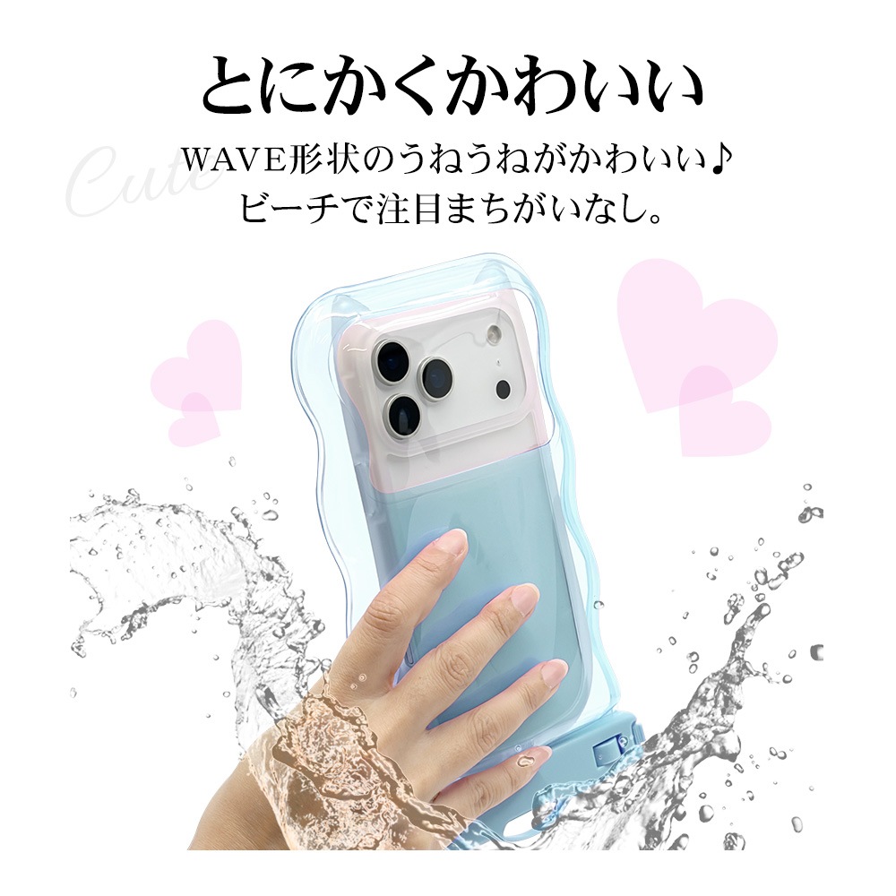 ���ޥ� �ɿ奱���� IP68 �ͥå����ȥ�å��� WAVECASE �������� ���ޡ��ȥե��� �� ������ �ס��� ��Ϥ ��ʪ���� ���襤�� �礭�� iiPhone Android ���ꥢ�֥롼 RFRWPF09WCLBL�饹���Хʥ�