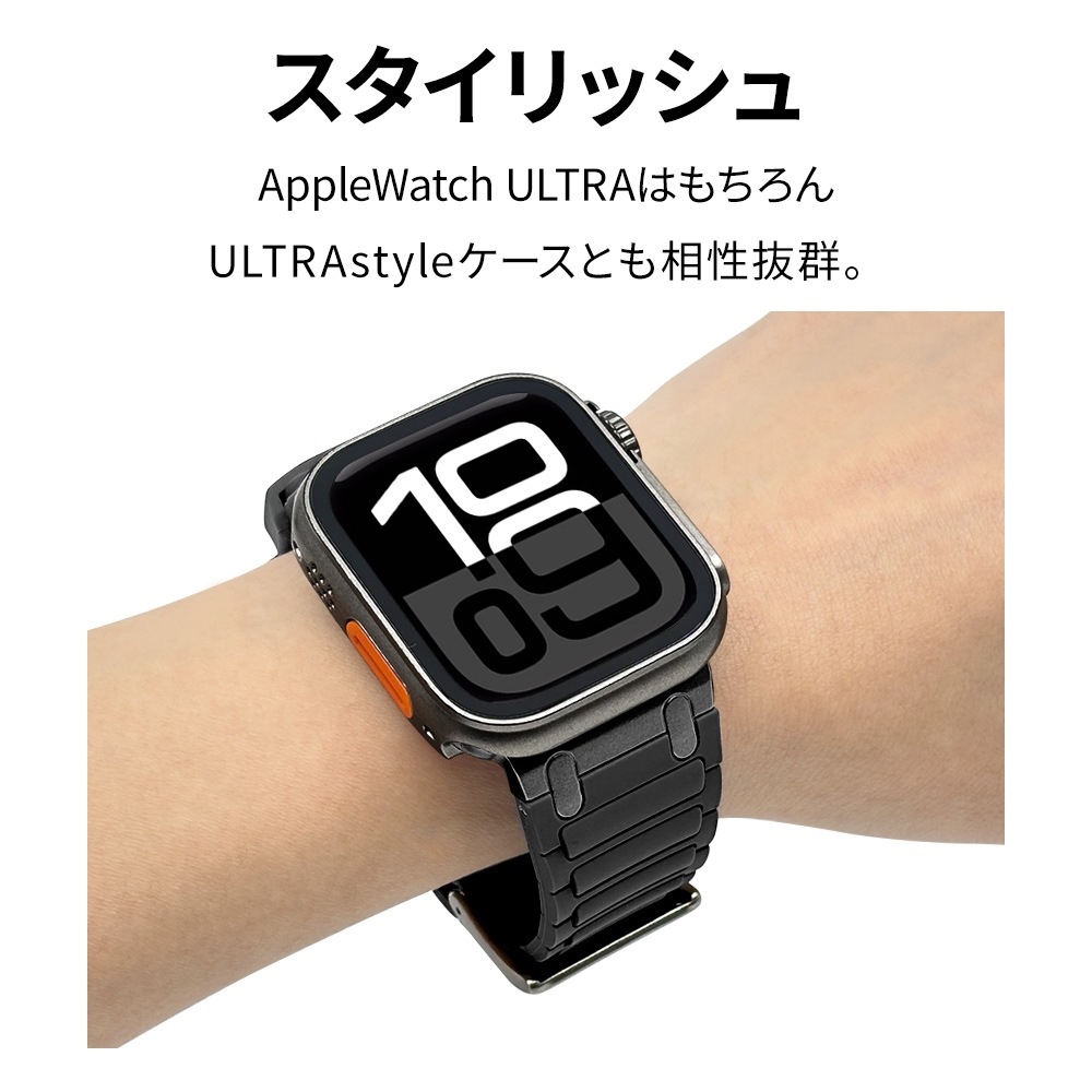 Apple Watch 49mm 46mm 45mm 44mm ULTRA style silicon band1 ����ȥ饹������ ���ꥳ��Х�� ������1 ��æ��ñ �Х�� ���졼 ���åץ륦���å� �٥�� RBLAWUS4408GRY �饹���Хʥ�