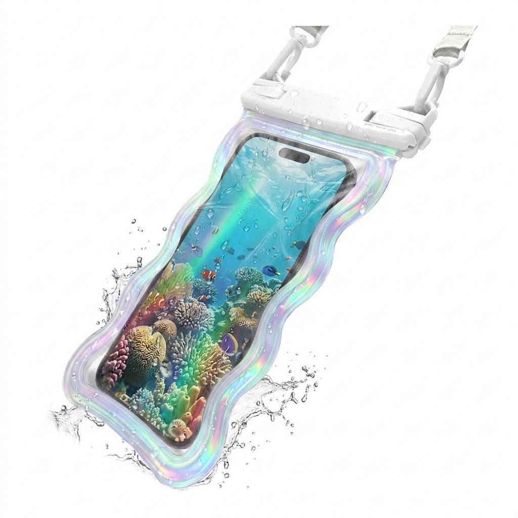 ���ޥ� �ɿ奱���� IP68 �����������ȥ�å��� WAVECASE �������� ���ޡ��ȥե��� �������饫�顼 �� ������ �ס��� ��Ϥ ��ʪ���� ���襤�� �礭�� iPhone Android ��������ۥ磻�� RFRWPF09WAWH �饹���Хʥ�