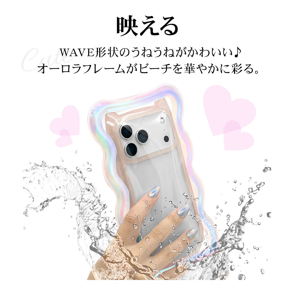 ���ޥ� �ɿ奱���� IP68 �����������ȥ�å��� WAVECASE �������� ���ޡ��ȥե��� �������饫�顼 �� ������ �ס��� ��Ϥ ��ʪ���� ���襤�� �礭�� iPhone Android ��������ۥ磻�� RFRWPF09WAWH �饹���Хʥ�