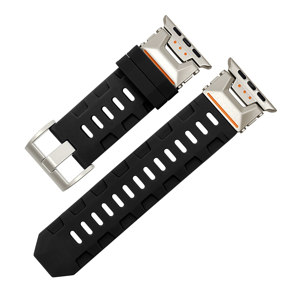 Apple Watch 49mm 46mm 45mm 44mm ULTRA style silicon band2 ����ȥ饹������ ���ꥳ��Х�� ������2 ��æ��ñ �Х�� �֥�å� ���åץ륦���å� �٥�� RBLAWUS4409BK �饹���Хʥ�